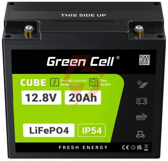 Akumulator litowo-żelazowo-fosforanowy lifepo4 green cell cube 12.8v 20ah lfpgc12v20ah