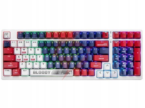 Klawiatura mechaniczna a4tech bloody s98 usb sports navy (blms red plus switches)