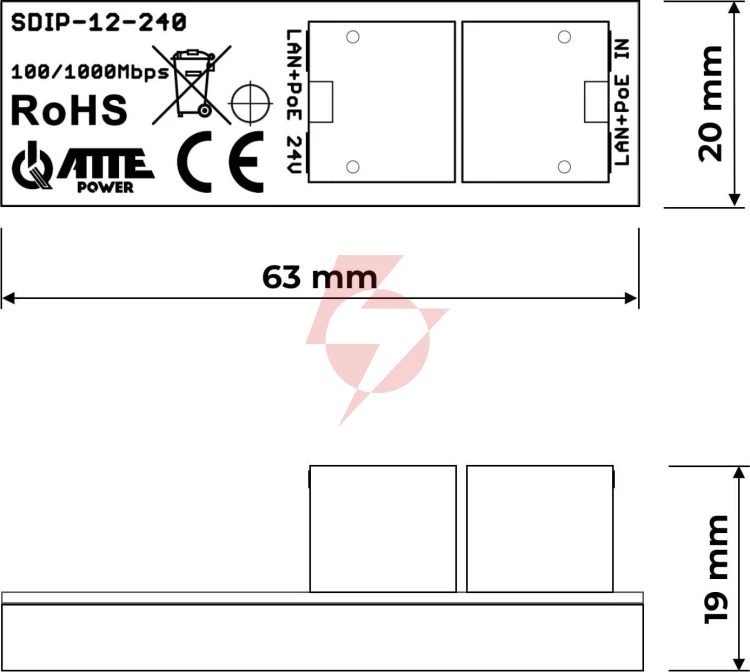 Adapter poe atte sdip-12-240