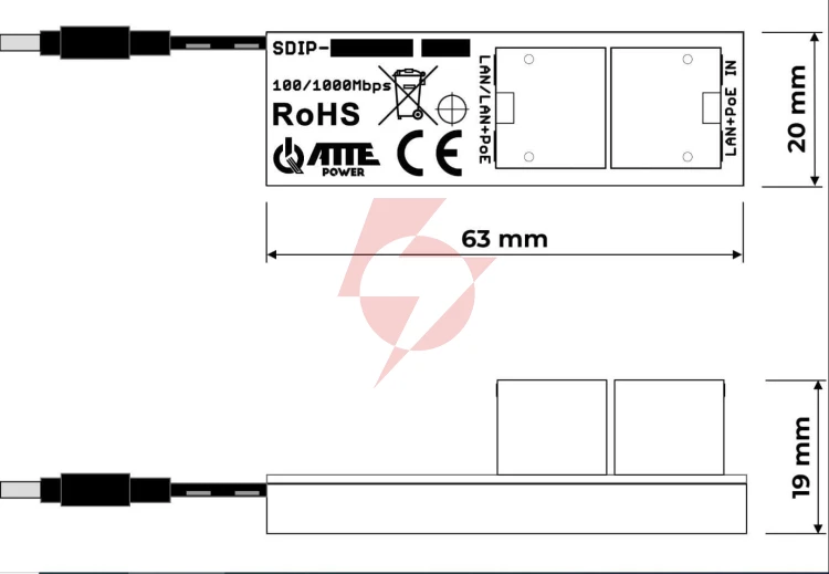 Adapter poe atte sdip-12-121