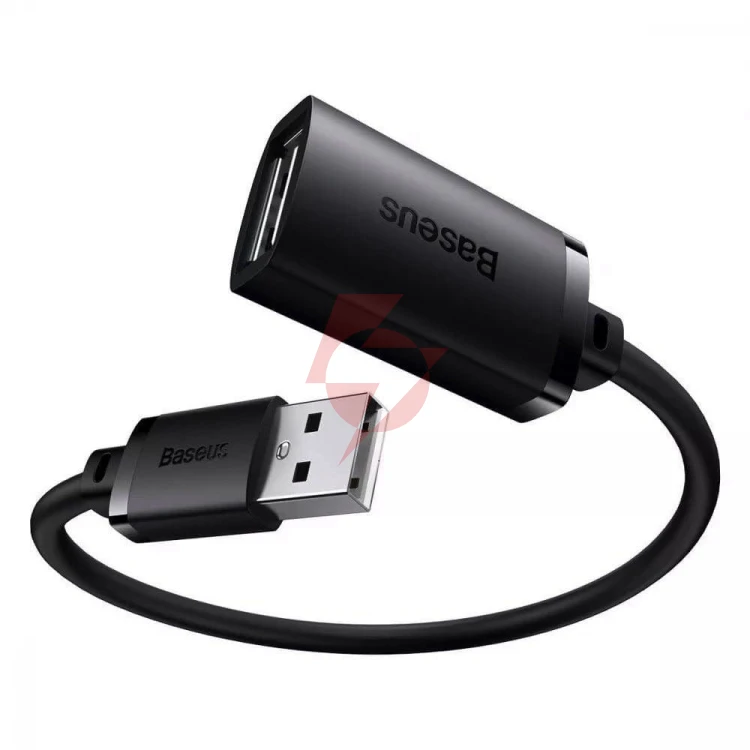 Przedłużacz kabel usb 2.0 1.5m baseus airjoy series - czarny 146053 - 6932172629878