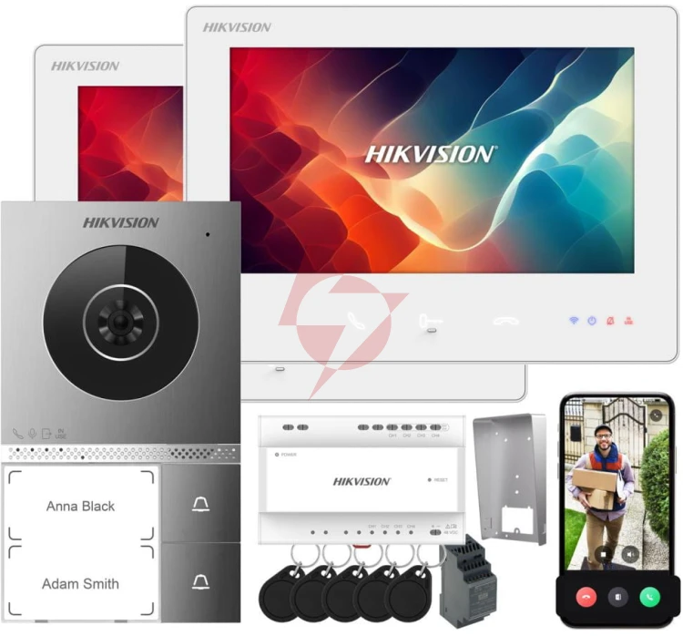 Zestaw wideodomofonowy hikvision 2-wire ds-kis705ey/2monitors