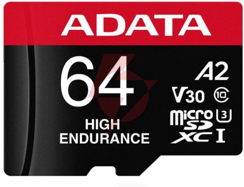 Adata karta microsd high endurance 64gb uhs1 u3 v30 a2 100/80mb/s + adapter