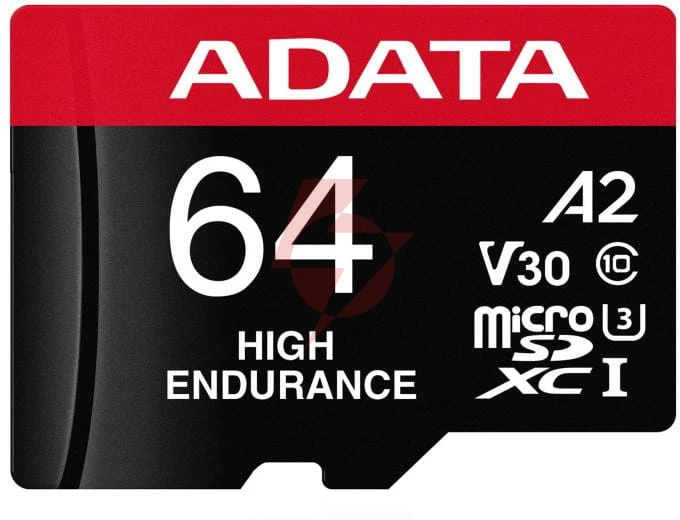 Adata karta microsd high endurance 64gb uhs1 u3 v30 a2 100/80mb/s + adapter