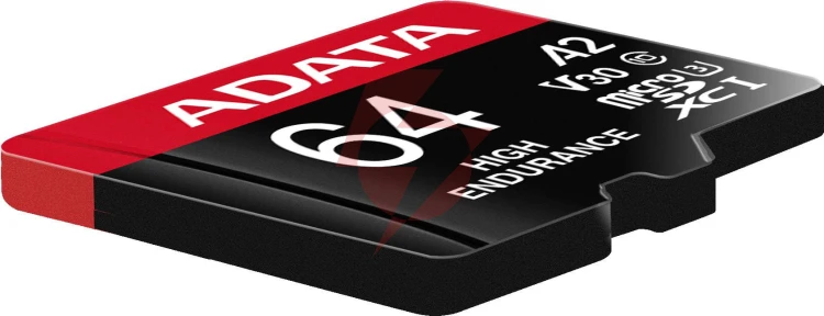 Adata karta microsd high endurance 64gb uhs1 u3 v30 a2 100/80mb/s + adapter