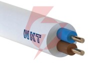 Przewód elektryczny linka h03vv-f omy 2x1mm2 300v nkt biały 100m