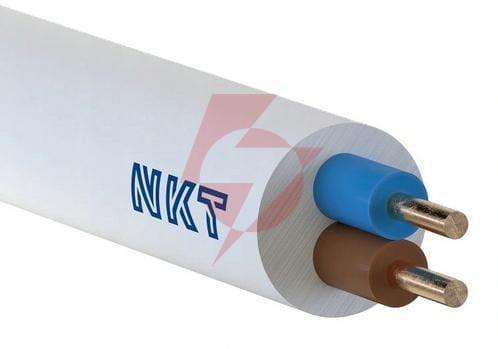 Przewód elektryczny linka h03vv-f omy 2x1mm2 300v nkt biały 100m
