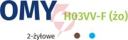 Przewód elektryczny linka h03vv-f omy 2x1mm2 300v nkt biały 100m