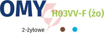 Przewód elektryczny linka h03vv-f omy 2x1mm2 300v nkt biały 100m