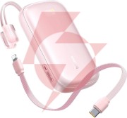 Powerbank baseus enerfill fc21 20000 mah 22,5 w usb-a usb-c różowy z odłączanym kablem lightning