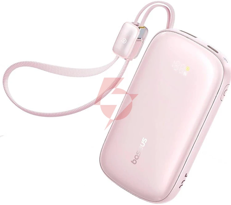 Powerbank baseus enerfill fc21 20000 mah 22,5 w usb-a usb-c różowy z odłączanym kablem lightning