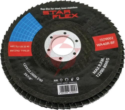 Tarcza listkowa star flex t29 125-22 gran 40 inox tli1252240