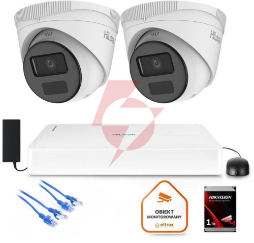 Zestaw monitoringu hilook 2x kamera ipc-t221h-c z dyskiem 1tb