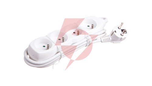 Przedłużacz 4-gniazda z/u 1,5m /H05VV-F 3G1/ biały P0411