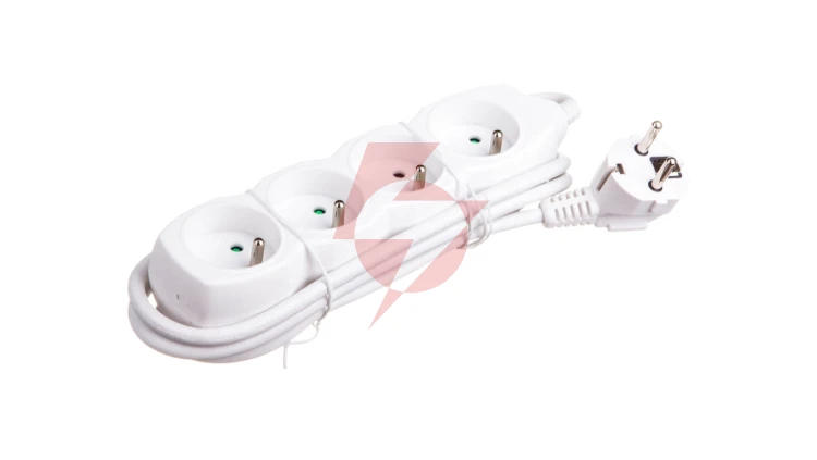 Przedłużacz 4-gniazda z/u 1,5m /H05VV-F 3G1/ biały P0411