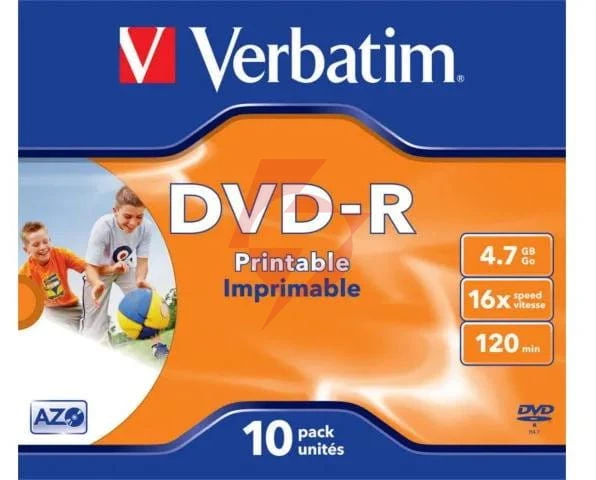 Płyty dvd-r verbatim azo printable jewel box (10szt)