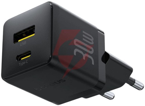 Ładowarka sieciowa baseus palm p1011160a113-00 30w 1x usb-c 1x usb-a pd 3.0 qc 3.0 czarna