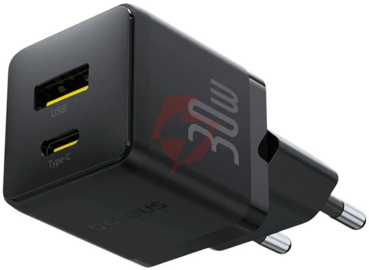 Ładowarka sieciowa baseus palm p1011160a113-00 30w 1x usb-c 1x usb-a pd 3.0 qc 3.0 czarna