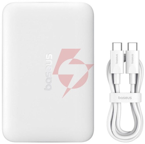 Powerbank baseus enerfill fm11 ultra-mini 10000 mah 22,5 w pd 3.0 qc 3.0 biały magsafe + kabel usb-c