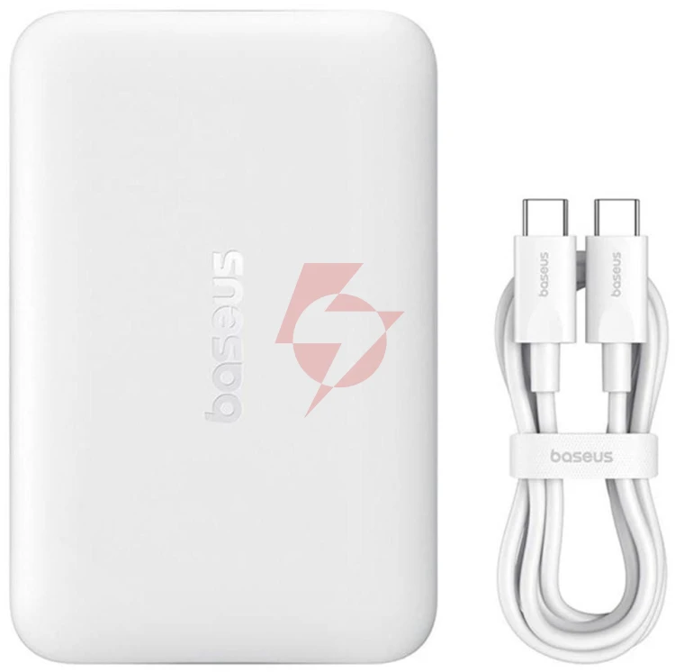 Powerbank baseus enerfill fm11 ultra-mini 10000 mah 22,5 w pd 3.0 qc 3.0 biały magsafe + kabel usb-c