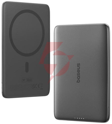 Powerbank baseus picogo am41 ultra-slim 5000 mah 20 w pd 3.0 qc 3.0 czarny magsafe + kabel usb-c