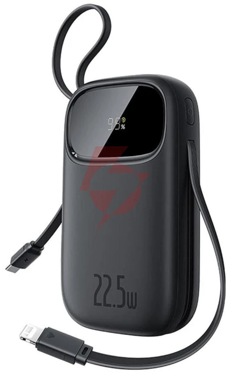 Powerbank baseus enerfill fc31 qpow3 20000 mah 22,5 w pd 3.0 qc 3.0 czarny + kabel usb-c i lighthing