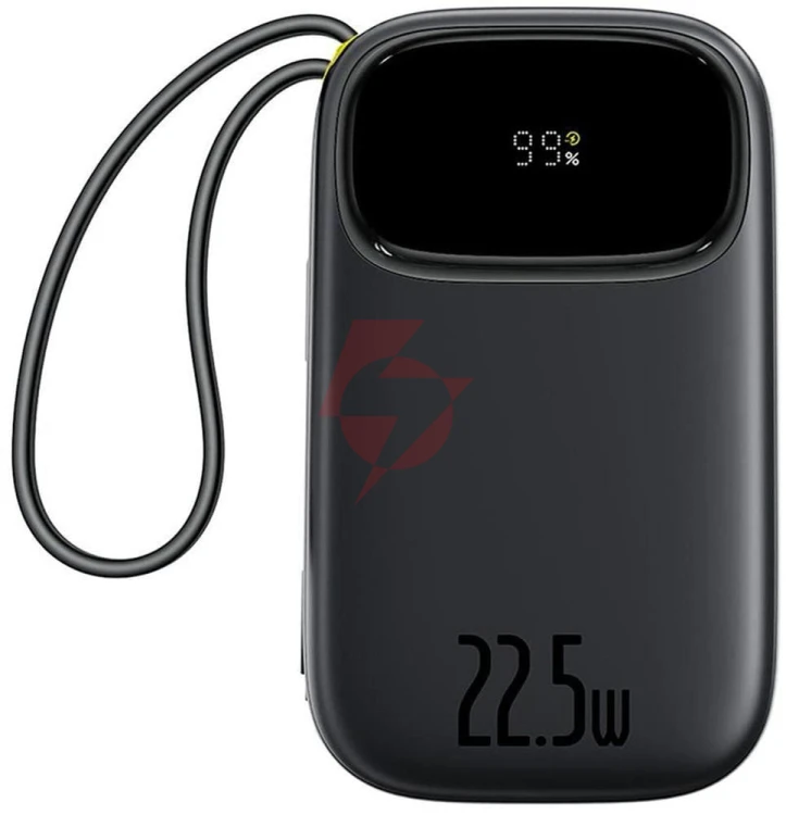 Powerbank baseus enerfill fc31 qpow3 20000 mah 22,5 w pd 3.0 qc 3.0 czarny + kabel usb-c i lighthing