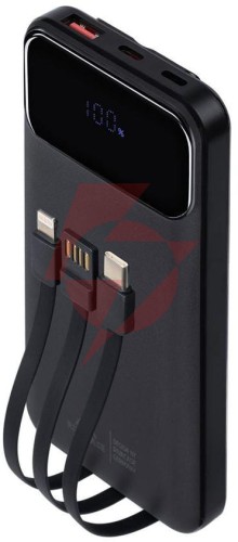 Powerbank rivacase 10000mah 22.5w pd 2x usb-c 1x usb-a va2211 czarny + kabel usb-c i lightning