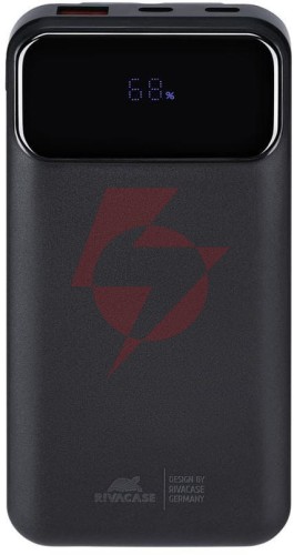 Powerbank rivacase 10000mah 22.5w pd 2x usb-c 1x usb-a va2211 czarny + kabel usb-c i lightning