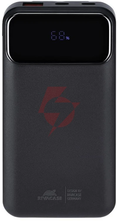 Powerbank rivacase 10000mah 22.5w pd 2x usb-c 1x usb-a va2211 czarny + kabel usb-c i lightning