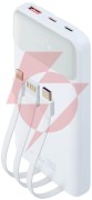 Powerbank rivacase 10000mah 22.5w pd 2x usb-c 1x usb-a va2211 biały + kabel usb-c i lightning