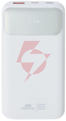 Powerbank rivacase 10000mah 22.5w pd 2x usb-c 1x usb-a va2211 biały + kabel usb-c i lightning