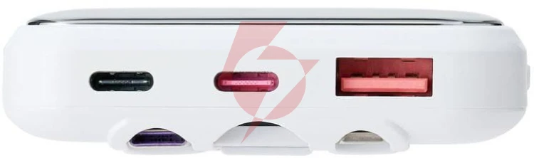 Powerbank rivacase 10000mah 22.5w pd 2x usb-c 1x usb-a va2211 biały + kabel usb-c i lightning