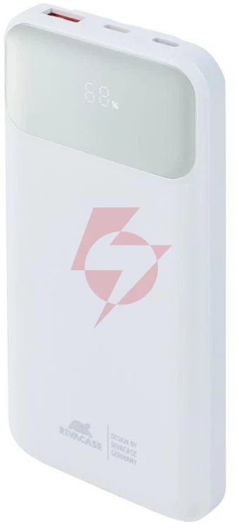 Powerbank rivacase 10000mah 22.5w pd 2x usb-c 1x usb-a va2211 biały + kabel usb-c i lightning