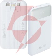 Powerbank rivacase 10000mah 22.5w pd 2x usb-c 1x usb-a va2211 biały + kabel usb-c i lightning