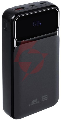 Powerbank rivacase 20000mah 22.5w pd 2x usb-c 1x usb-a va2221 czarny + kabel usb-c i lightning