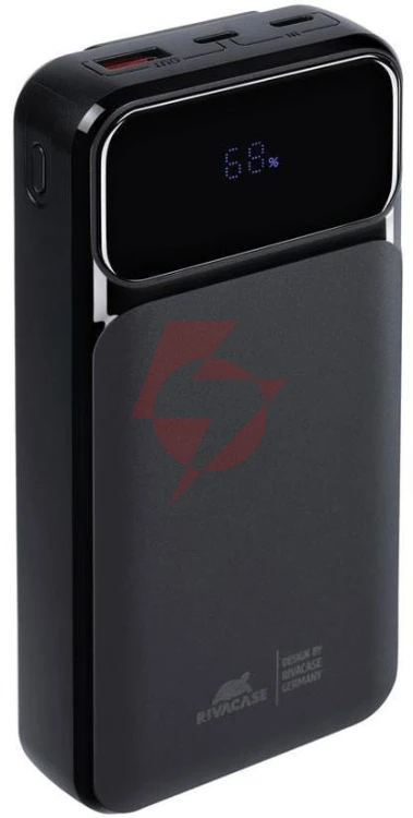 Powerbank rivacase 20000mah 22.5w pd 2x usb-c 1x usb-a va2221 czarny + kabel usb-c i lightning