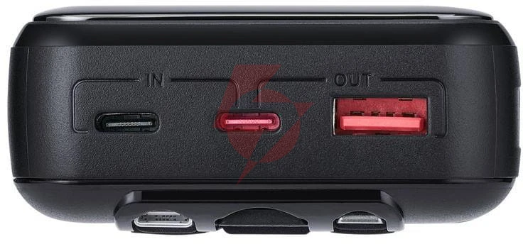Powerbank rivacase 20000mah 22.5w pd 2x usb-c 1x usb-a va2221 czarny + kabel usb-c i lightning