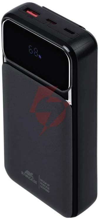 Powerbank rivacase 20000mah 22.5w pd 2x usb-c 1x usb-a va2221 czarny + kabel usb-c i lightning