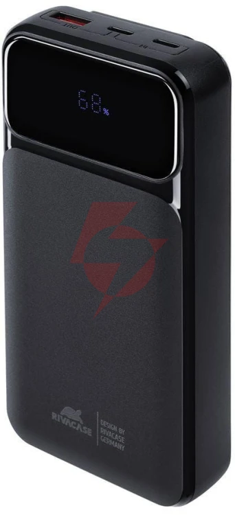 Powerbank rivacase 20000mah 22.5w pd 2x usb-c 1x usb-a va2221 czarny + kabel usb-c i lightning