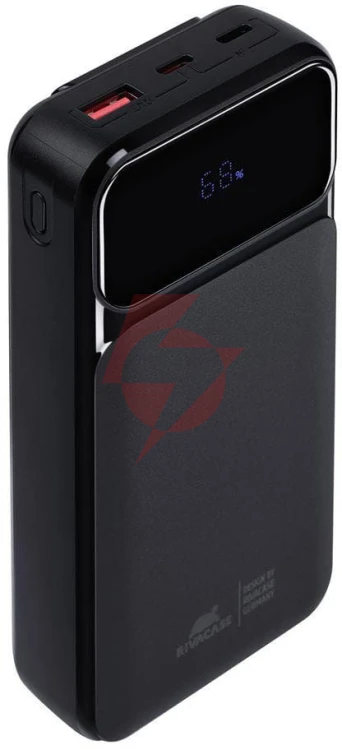 Powerbank rivacase 20000mah 22.5w pd 2x usb-c 1x usb-a va2221 czarny + kabel usb-c i lightning