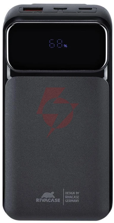 Powerbank rivacase 20000mah 22.5w pd 2x usb-c 1x usb-a va2221 czarny + kabel usb-c i lightning