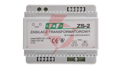 Zasilacz stabilizowany 230VAC/12VDC 12W 1A ZS-2