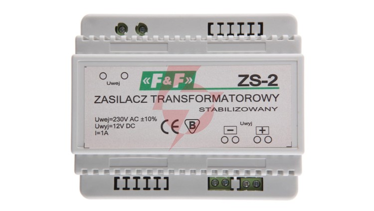 Zasilacz stabilizowany 230VAC/12VDC 12W 1A ZS-2