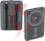 Powerbank rivacase 5000mah 22.5w pd qi magsafe 1x usb-c va2607 szary + kabel usb-c i lightning