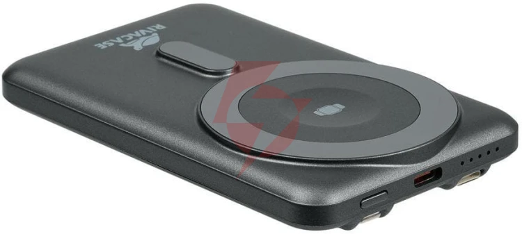 Powerbank rivacase 5000mah 22.5w pd qi magsafe 1x usb-c va2607 szary + kabel usb-c i lightning