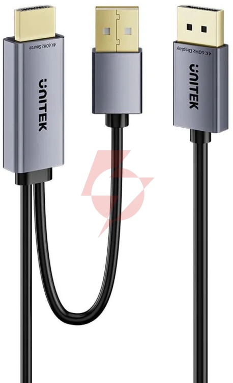 Unitek kabel hdmi do displayport 4k z zasilaniem usb-a | 4k@60hz | hdr | 1,8 m