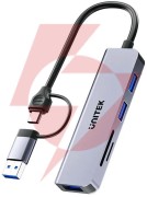 Unitek hub 5w1 usb-a/c 5 gbps z czytnikiem kart sd i micro sd