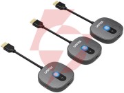 Unitek bezprzewodowy transmiter hdmi 1080p, 1 nadajnik + 2 odbiorniki, czarny