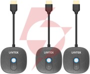 Unitek bezprzewodowy transmiter hdmi 1080p, 1 nadajnik + 2 odbiorniki, czarny